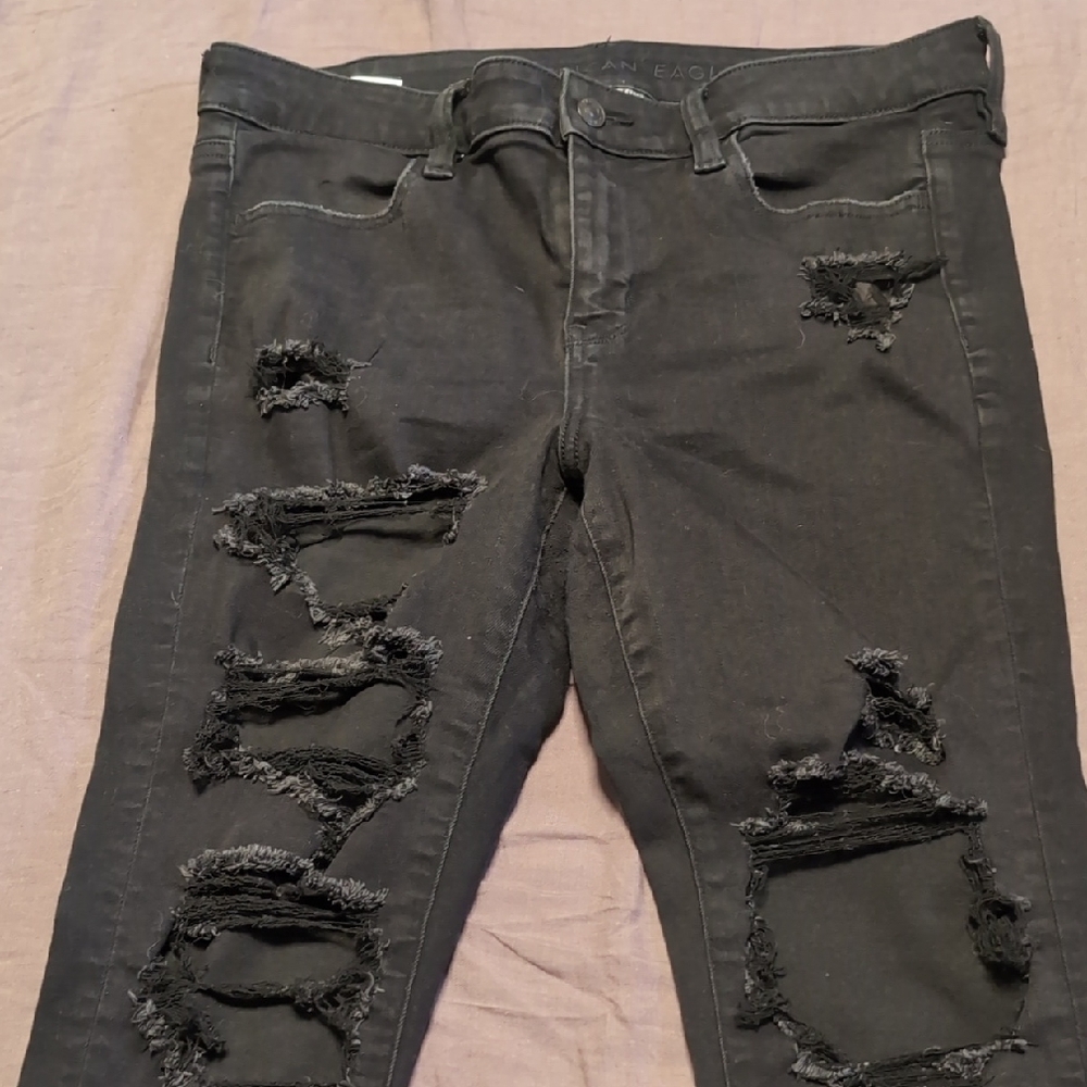 American Eagle Outfitters Black Denim Size 10 X-Short